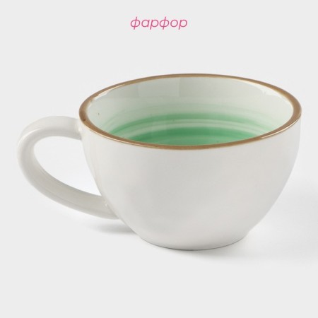 Cup porcelain shade "Cosmos", 250 ml, green color-1