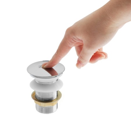 Bottom valve Zein B2, 1 1/4 ", a large button, for a shell, chrome-13