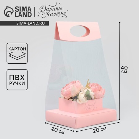 Box Gift folding carrion for colors, packaging, “peach”, 20 x 20 x 4 cm