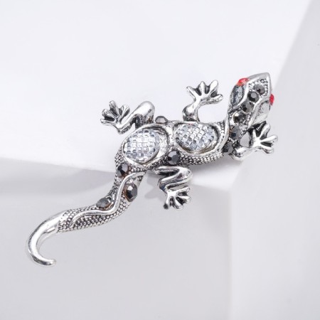 Brooch "Lizard" Triton, colored in black silver-1
