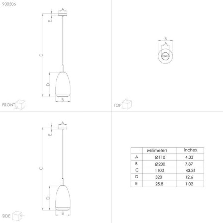 ALOBRASE suspension ceiling lamp, 1x40W E27-3