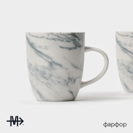 Набор кружек фарфоровых Magistro Real Marble, 400 мл, 2 шт-1