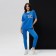 Female set (T -shirt/pants), blue color, size 44