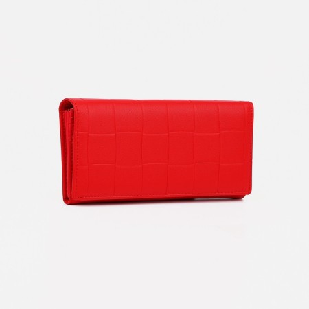 Women's wallet on magnets, red color