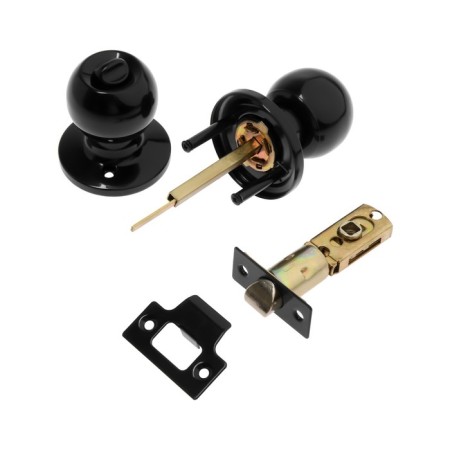 Latch 1302, with a latch, without a key, glossy black color-3