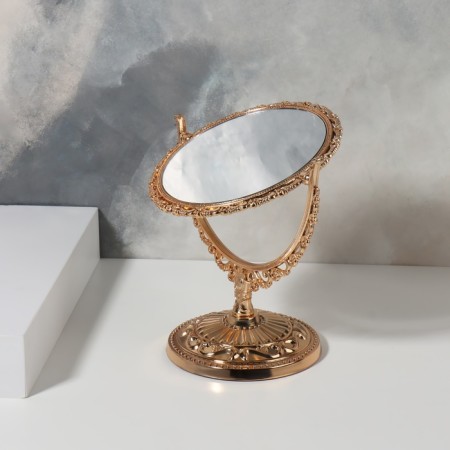 The mirror of the desktop "circle", bilateral, with an increase, D mirror surface 10 cm, bronze color-3