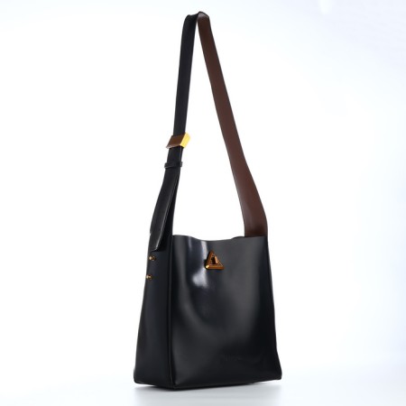 Women's bag on the Textura screw castle, small size, black color-1