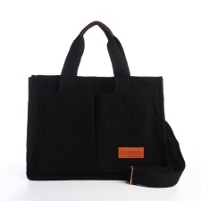 Youth bag with zipper, black color