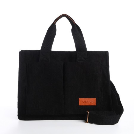 Youth bag with zipper, black color