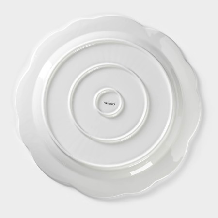 Porcelain dish Magistro "Study", D = 40.5 cm, white color-3