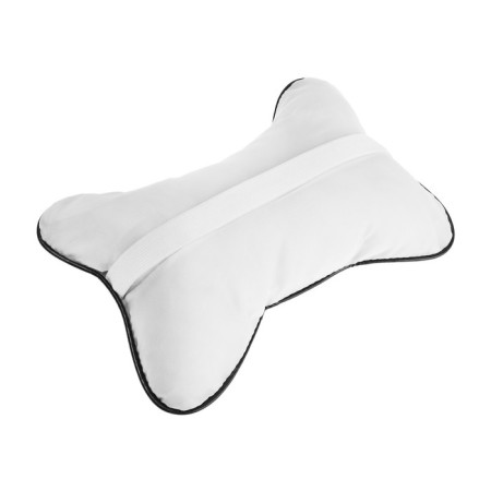 Car bone pillow, on the headrest, eco -leather, 18 × 25 cm, brown-2