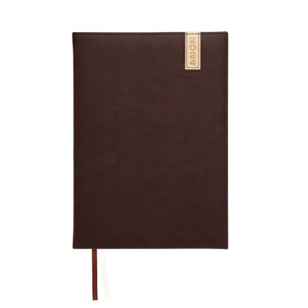 The weekly dated 2024, A4, 64 sheets, Devente.vertical, a solid cover of artificial leather with foam, lies, cream block 70 g/m2, brown