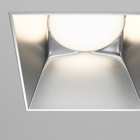 Building lamp Technical DL051-01-GU10-SQ-WS, GU10, 1x20 W, 130x75x55 mm, matte silver-1