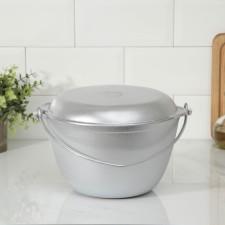 Kazan hiking, 4 liters, a lid-hopper, silver color