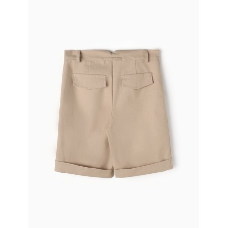 Shorts for a boy, minku: eco style, dark beige color, height 122 cm-2