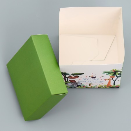 Gift folding box, packaging, "animals", 10 x 10 x 10 cm-3