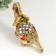Polystone souvenir "Elephant in Red Popone with gold patterns and mirrors" 18.5x8x23 cm