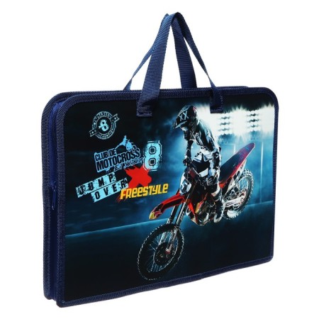 Folder with A4 handles, 340 x 245 x 40 mm, plastic, pens-shi, onyx PT-14 "Motofristailer"-1
