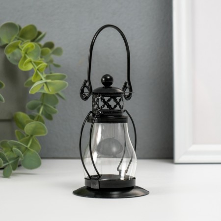 Summary metal, glass for 1 candle "Purvated flashlight" 9.2x6.2x5.8 cm-1