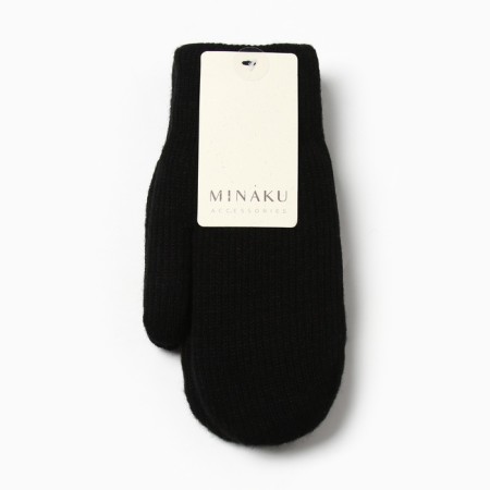 Women's mittens minku, black color, 22 cm-3