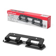 Erichkrause Quadro punch, up to 10 sheets, 4 holes, metal, black