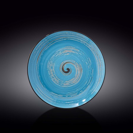 Тарелка круглая Wilmax England Spiral, d=25.5 см, цвет голубой