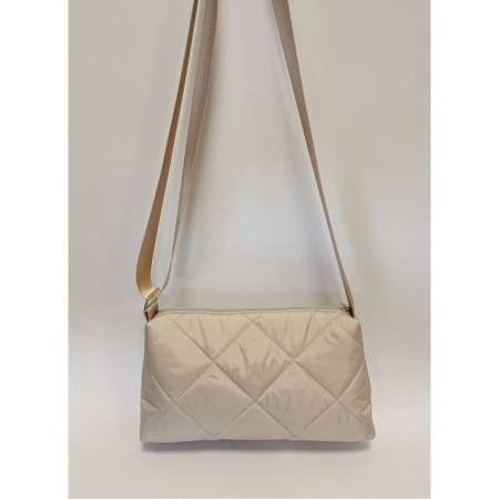 Melodia bag Latte quilted fabric-2
