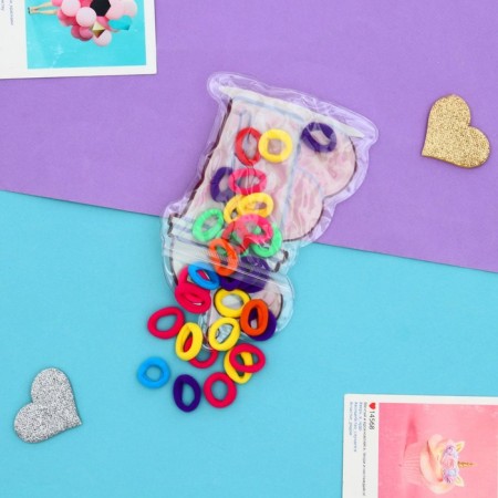Hair gum "Fitulka" (set 30 pcs) Koktelchiki, 2 cm, mix-1
