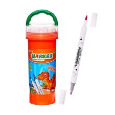 A set of markers 24 colors is bilateral, in plastic tube mix