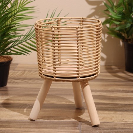 A set of wicker pots, 3 pcs, height 44x44x56 cm-5
