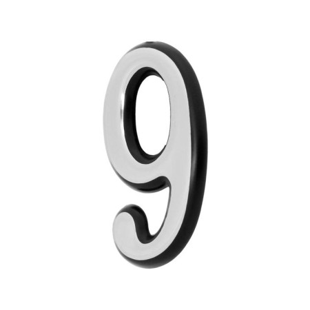Door digit "9" tundra, plastic, chromium color, 1 pc.-1