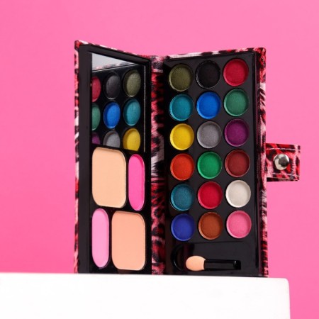 A set of decorative cosmetics: shadows 18 colors, blush 2 colors, powder, bronzer, mirror, mix-5