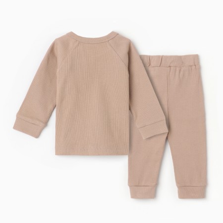 Kit for children (T-shirt/pants), dark beige color, height 74-80 (9 -12 m)-5