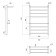 Water heated towel rail Domoterm "Medea" P8, 500x800 mm, 2 shelves, chrome