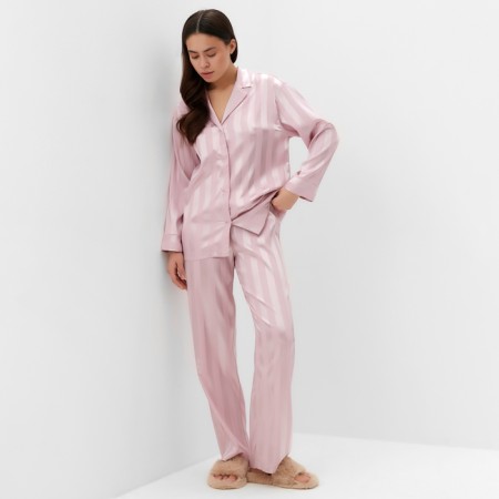 Female pajamas (shirt, trousers) KAFTAN "strip", powder, p.44-46-4