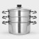 Altyn Mantock, 8.5 l, d = 22 cm, 2 sections, glass cover, with a heat distribution layer, glass cover, induction