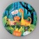 Disposable paper plate "Happy Birthday" dinosaurus, 18 cm