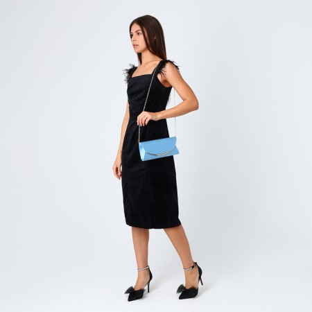 Women's bag on magnet, blue color-7