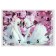 Carty clock is wall-mounted, interior "two swan, lilac flowers", silent, 25 x 35 cm