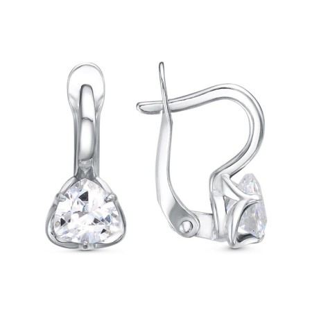 Earrings "Simple", echoing with oxidation, white color
