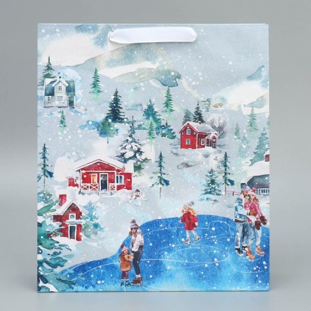Package Craft vertical "Miracles happen", M 26 x 9 cm 9 cm, new year-4