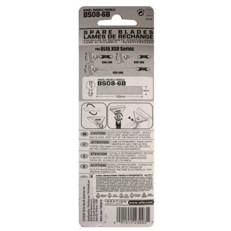 Blade for knives OLFA OL-BS08-6B, 100 mm, 6 pcs.-2