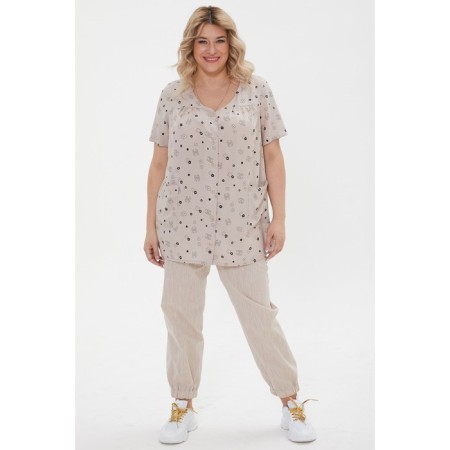 Female blouse, size 54, beige color-4