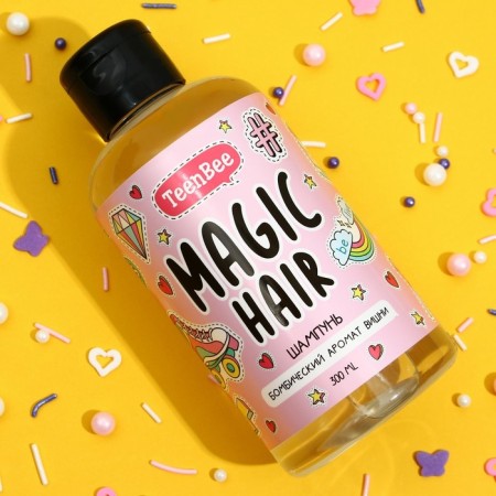 Hair shampoo, moisturizing and nutrition, 300 ml, cherry aroma, teenbee-1