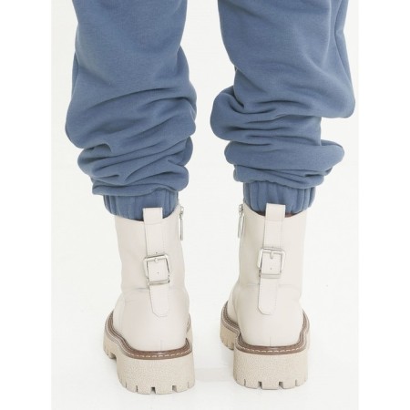 Pants for girls, height 122 cm, dark gray color-4
