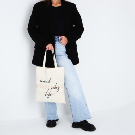 Positive-shop bag without lightning, without lining, beige color-5
