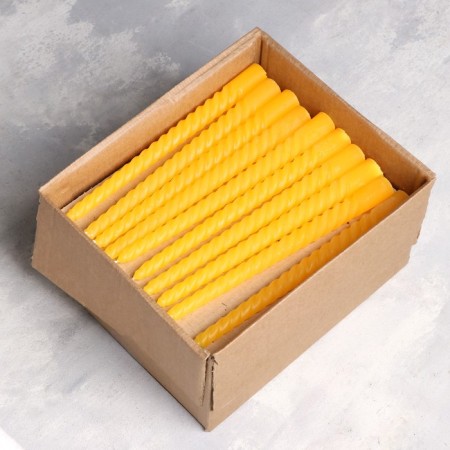 Candle twisted, 2.2x 25 cm, yellow, "wealth of aroma"-1