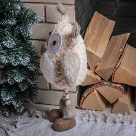 Interior doll "Owl with striped legs" 37 cm-2