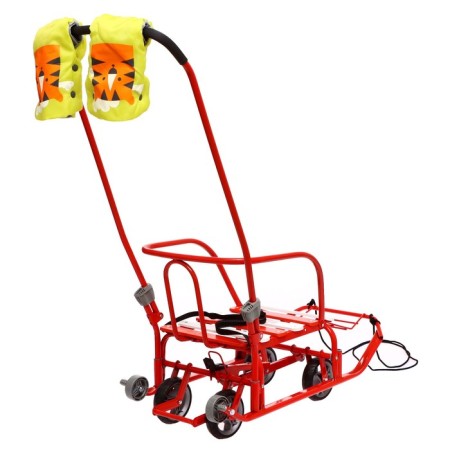 Sled "Timka 3k Universal", with red mittens-2