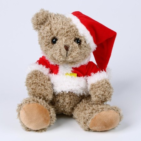Soft toy "Bear" New Year, 21 cm, brown color
